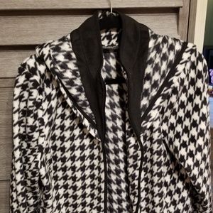 Houndstooth Hooded Fleece Jacket